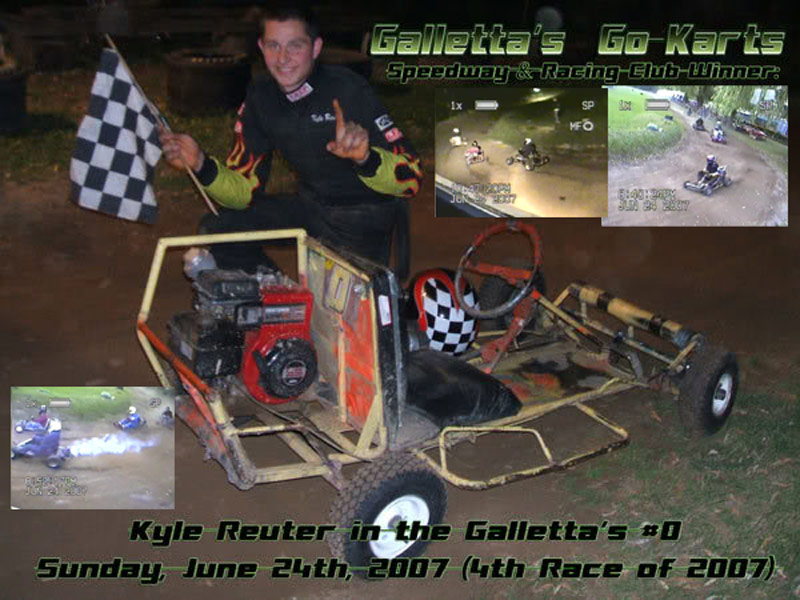 6/24/2007 – Kyle Reuter passes Matt Stevens for the 12-Kart/50-Lap Win! +YouTube
