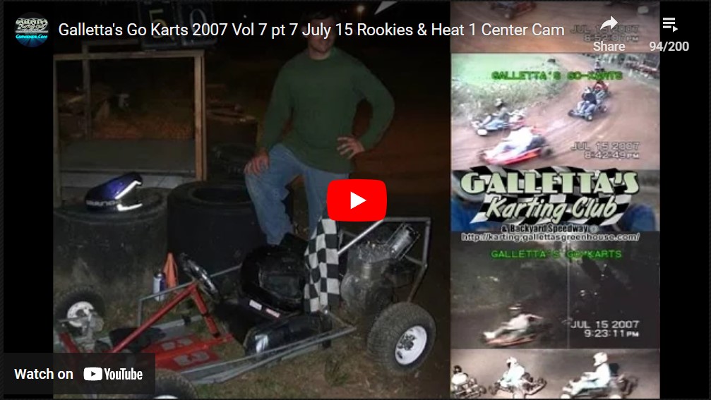 7/15/2007 – Hysterical Go-Kart Flips & 13-Kart/50-Lapper won by Matt Stevens (+YouTube)