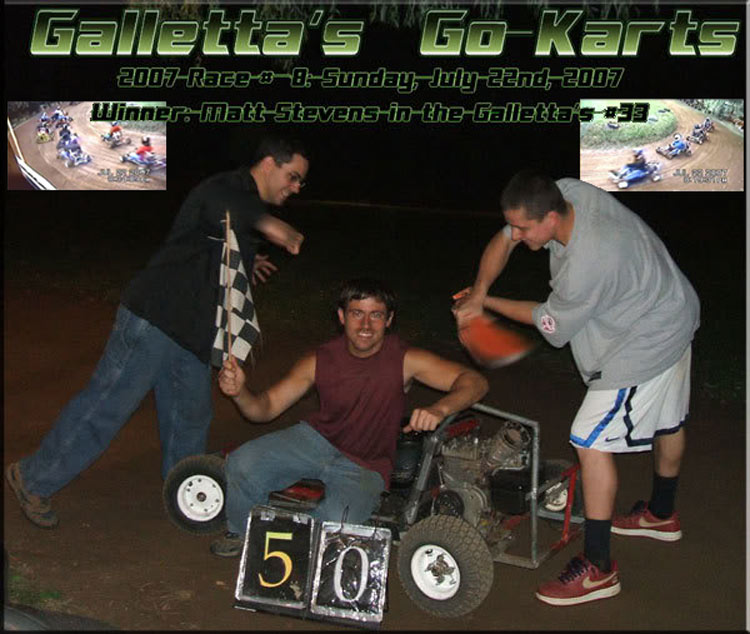 7/22/2007 – Matt Stevens Passes Chris Stevens & Kyle Reuter on Final Laps To Win 11-Kart 50-Lapper (+YouTube)