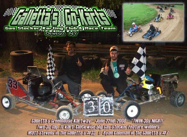 6/22/2008 – Ryan Coleman & Matt Stevens win the Twin 30s! (11-karts) +YouTube Video