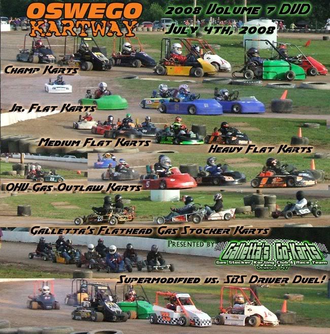 7/4/2008 – Oswego Kartway Friday Night Lights 9 Divisions + Supers Vs. SBS Drivers Special, Nick Wins, Dick Dann Takes The Money & Runs! +YouTube