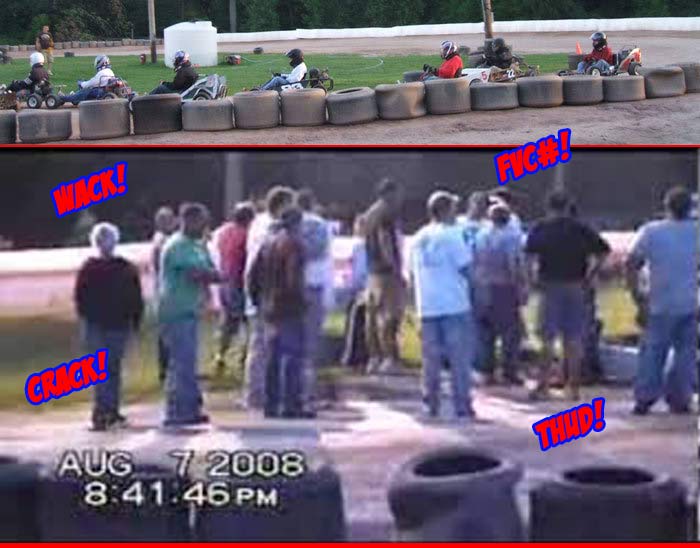 8/7/2008 – Final Mixed Motor Race & Oswego Kartway Fight Video (AKA Thursday Night Smackdown at Oswego Speedway’s Dirt Track!) – Hayden and Chris Stevens win! +YouTube!