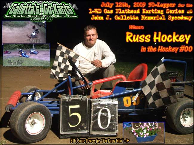 7/12/2009 – Russ Hockey Dominates 50-Lapper, 6th Winner in 7 Features (+YouTube)