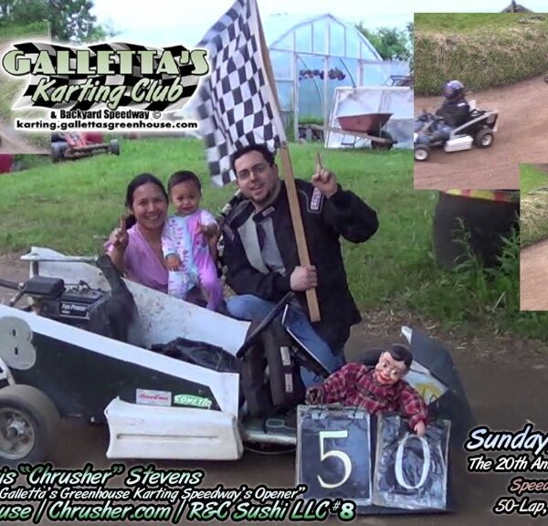 6/7/2015 – 20th Annual Galletta’s Greenhouse Karting Season Season Opener won by Chris Stevens in #8! [+YouTube]