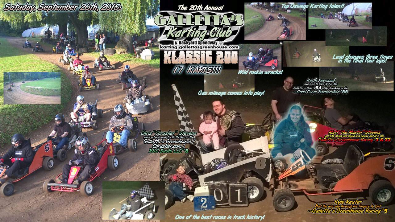 9/26/2015 – 20th Annual 200-Lap Karting Klassic: Kyle Reuter, Chris & Matt Stevens DUEL! [+FULL YouTube]