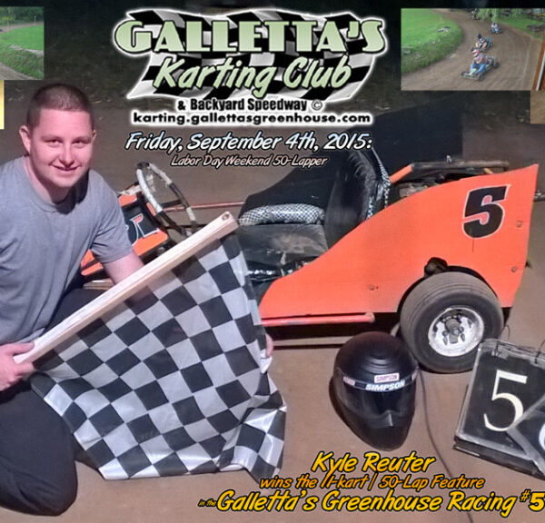 9/4/2015 – Kyle Reuter leads all 50-Laps in 11-Kart Labor Day Triumph! +YouTube
