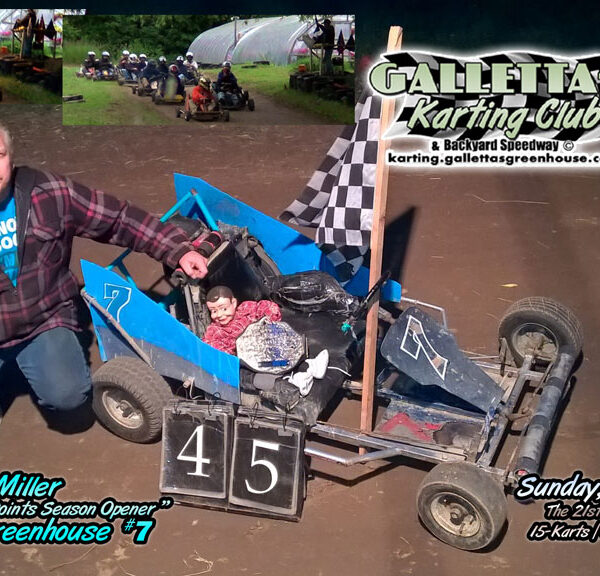 6/12/2016 – Our 21st Season begins with 14 karts, 3 heats and a 45-Lapper! And Kelly Miller wins it in his return! +YouTube