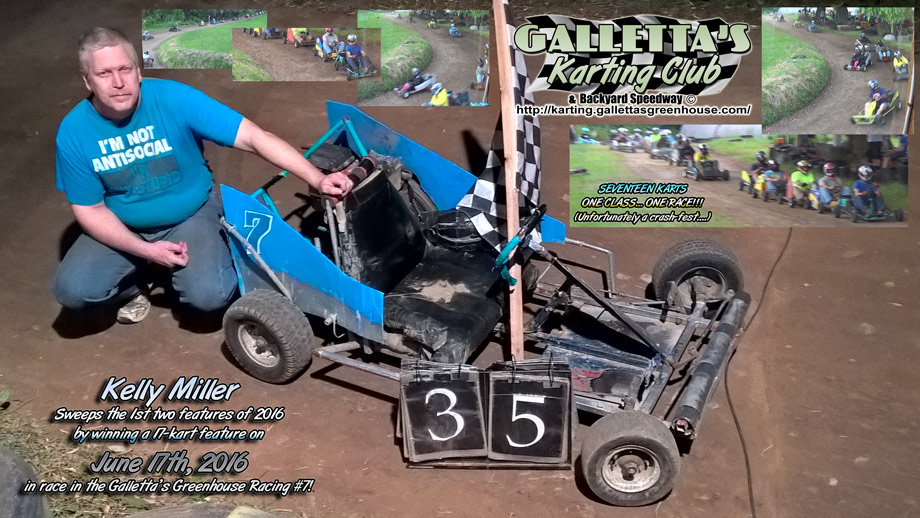 6/17/2016 – 18-Karts, 35-Laps – Kelly Miller wins 2nd straight to start…
