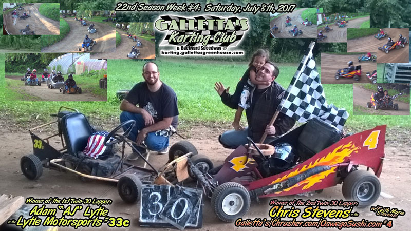 Adam Lytle and Chris Stevens prove best karters in Oswego, NY on 7/8/2017!