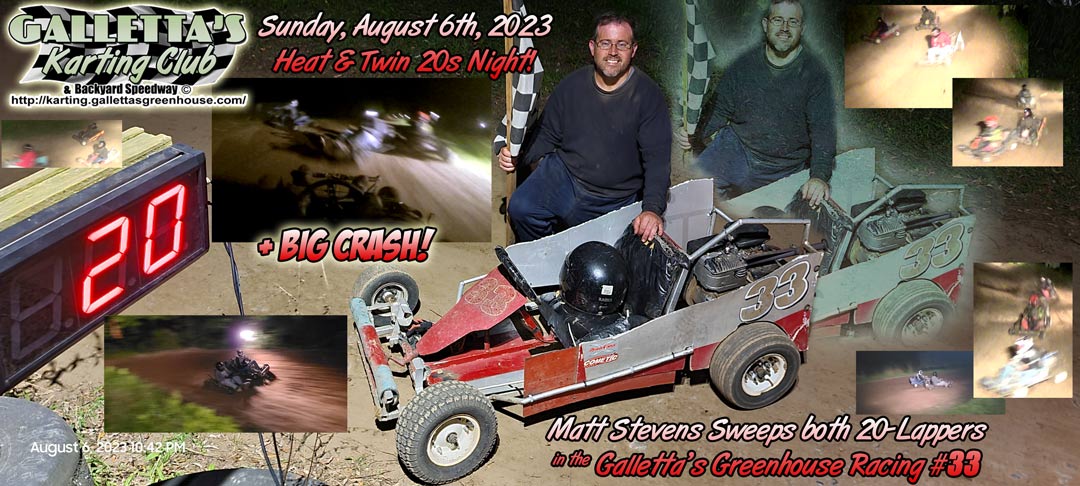 2023/08/06 – Big Crash During Late Nite Twin-20’s; Matt Stevens Sweeps! [+YouTube]